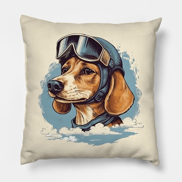 Aviator dog Pillow by GreenMary Design