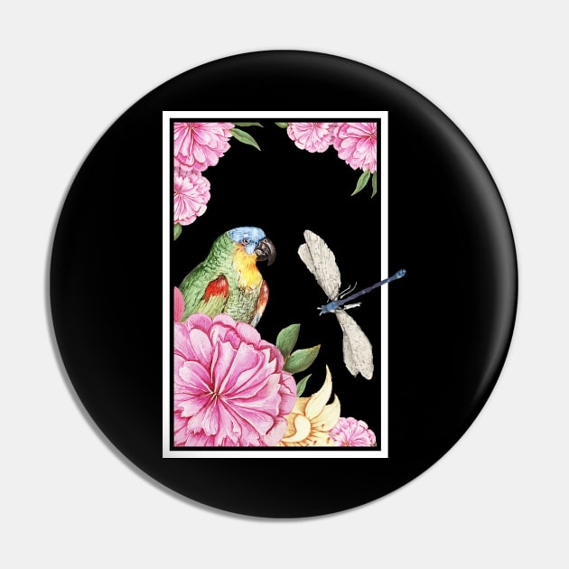 Flower Dragonfly Pin by shirtsyoulike