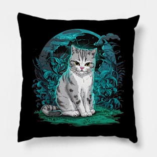 Sullen Cat Japanese Art Print Pillow