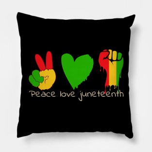 peace love Juneteenth 2024 colorful melting design Pillow