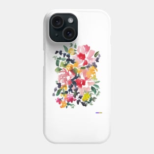 Watercolor Flowers 8, Red Bouquet Illustration Phone Case