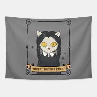 Wednesday Addams Funny Cat Tapestry