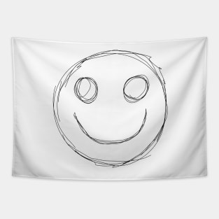 Dark and Gritty Emoji Smiley Face Tapestry