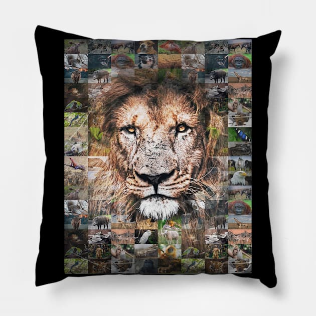 mozaic animals exposure Pillow by Mens_Passion