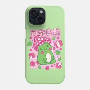 Cute Cottagecore Frog Kawaii Strawberry Green Aesthetic Phone Case