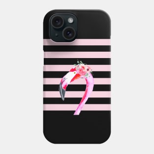 VINTAGE FLAMINGO WITH FLOWERS Phone Case