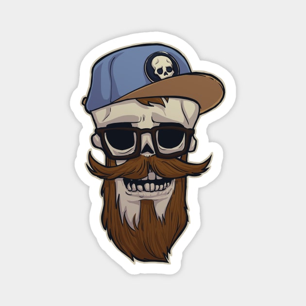 Hipster Skull Magnet by MBGraphiX