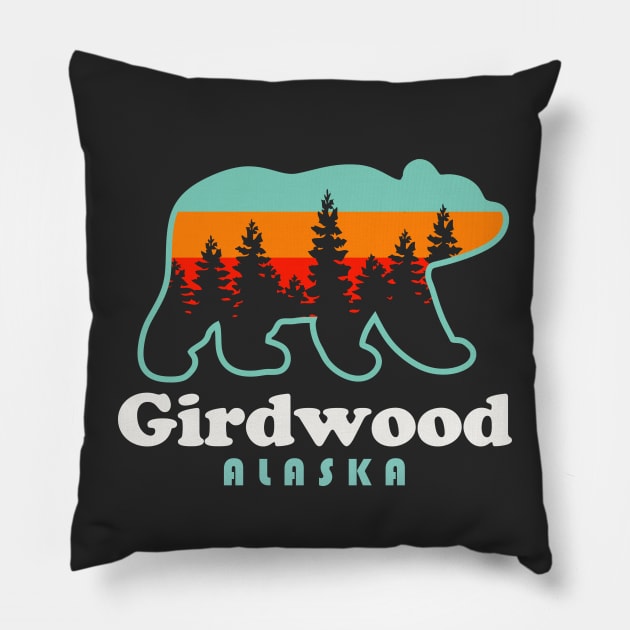 Girdwood Alaska Bear Vacation Trip Pillow by PodDesignShop