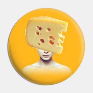 Swiss cheese head portrait Pin