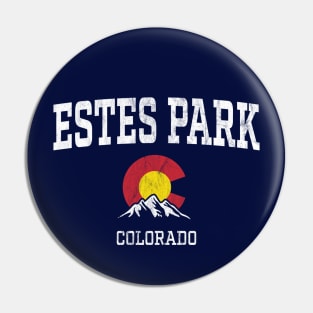 Estes Park Colorado CO Vintage Athletic Mountains Pin