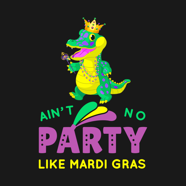 Mardi Gras party king gator by MGuyerArt
