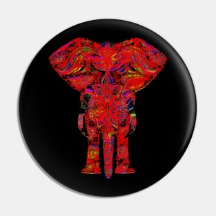 Rainbow Red Elephant on Black Pin