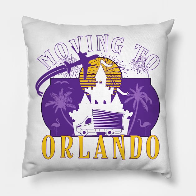 Vintage Worn Moving to Orlando Florida to the Magic Tee Pillow by Joaddo