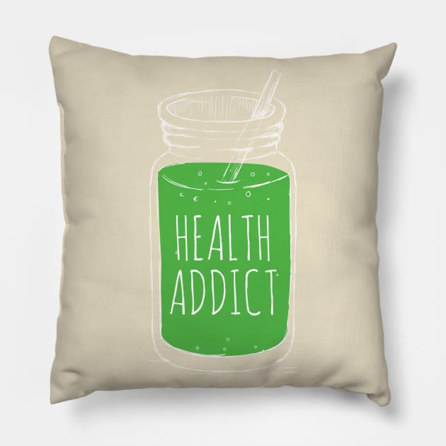 Health Addict Pillow by Immunitee