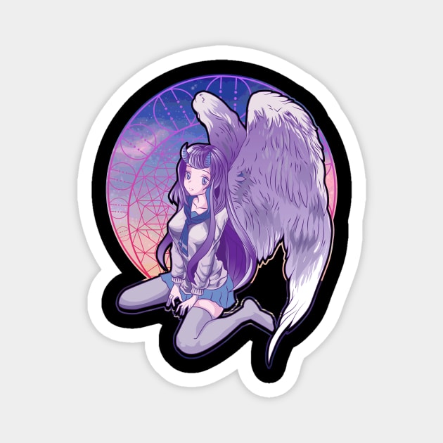 Pastel Goth Angel Horned Devil Anime Kawaii Girl Magnet by theperfectpresents