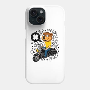 bear biker illustration Phone Case