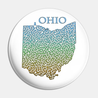 State of Ohio Colorful Maze Pin