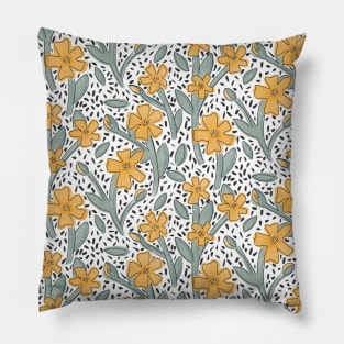 Buttercup pattern on white background Pillow