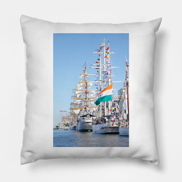 Sail, Bremerhaven Pillow by Kruegerfoto