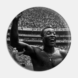 Pelé Brasil Black and White Photo Pin