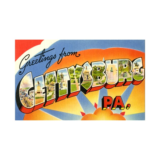 Greetings from Gettysburg, Pennsylvania - Vintage Large Letter Postcard by Naves