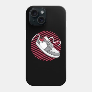 AJ 1 Grey Red Sneaker Phone Case