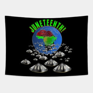 Juneteenth Back to Africa UFO fleet Tapestry