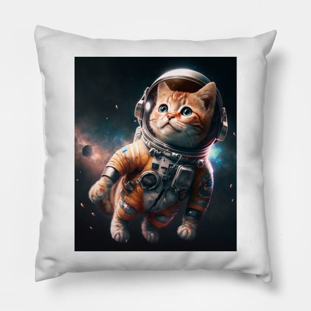 No fear. The Kitty is in space! ⭐️ Catstronaut Pillow by szymonabramek