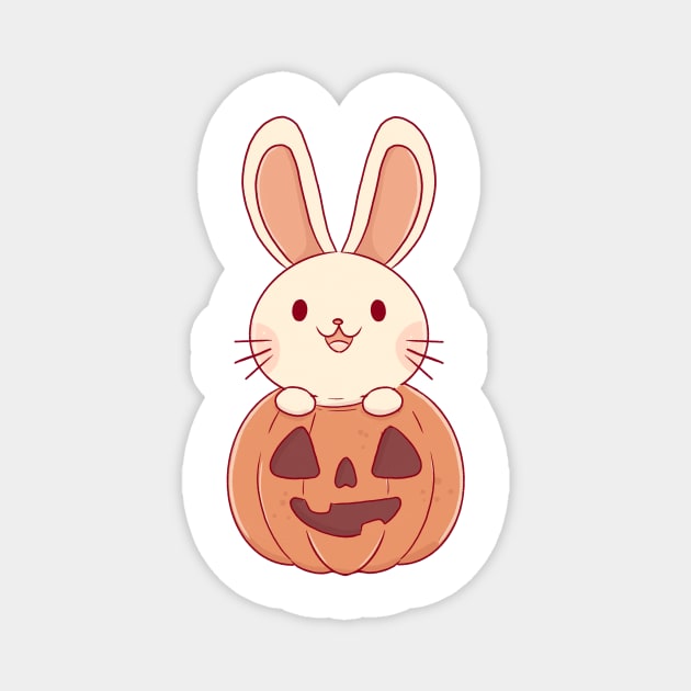 cute bunny in pumpkin Magnet by SugarSalt