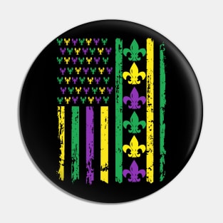 Mardi gras americain flag Pin