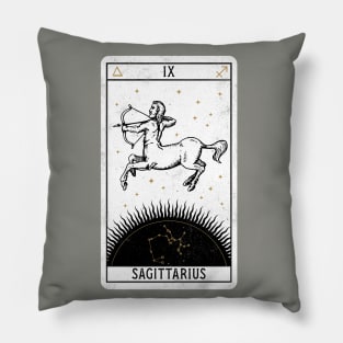 Sagittarius Distressed Goth Tarot Zodiac Sign Pillow