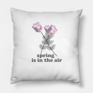 Spring is in the air, floral, flowers, leaves, botanical, pattern, decor, art, TeePublic Pillow