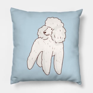 White poodle illustration Pillow