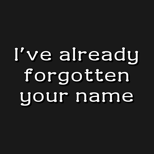 I've already forgotten your name by Meow Meow Designs