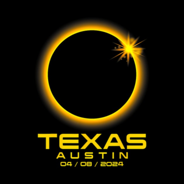 Austin Texas Tx Total Solar Eclipse 2024 by Diana-Arts-C