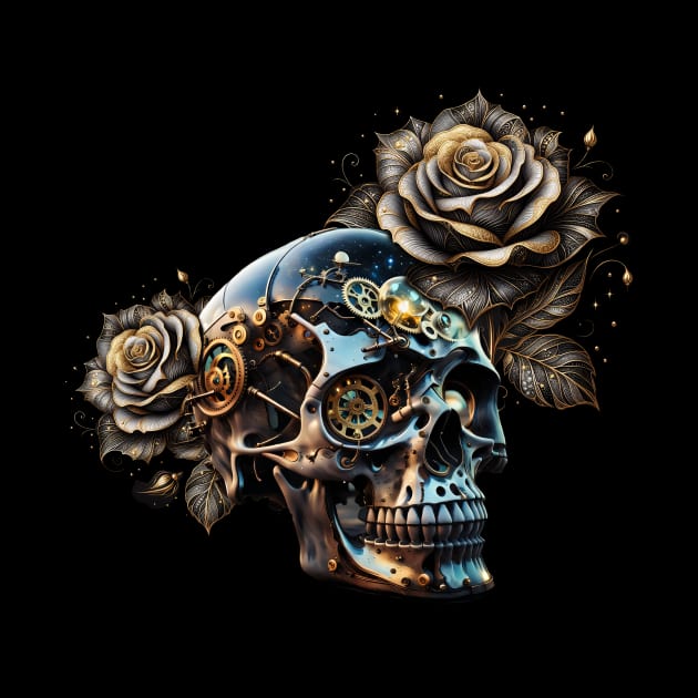 Awesome dark steampunk skull by Nicky2342