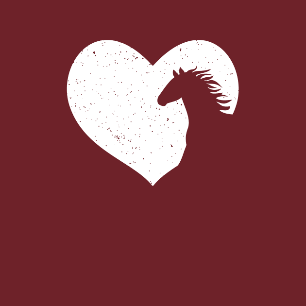 Heart with Horse Silhouette - Distresses Horseback Riding Equestrian Gift by teemaniac