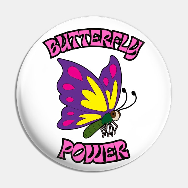 🦋 Butterfly Power – Cute Fairy Tale Fantasy Butterfly Pin by Pixoplanet