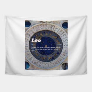 Leo Zodiac Roman Numeral Print Tapestry