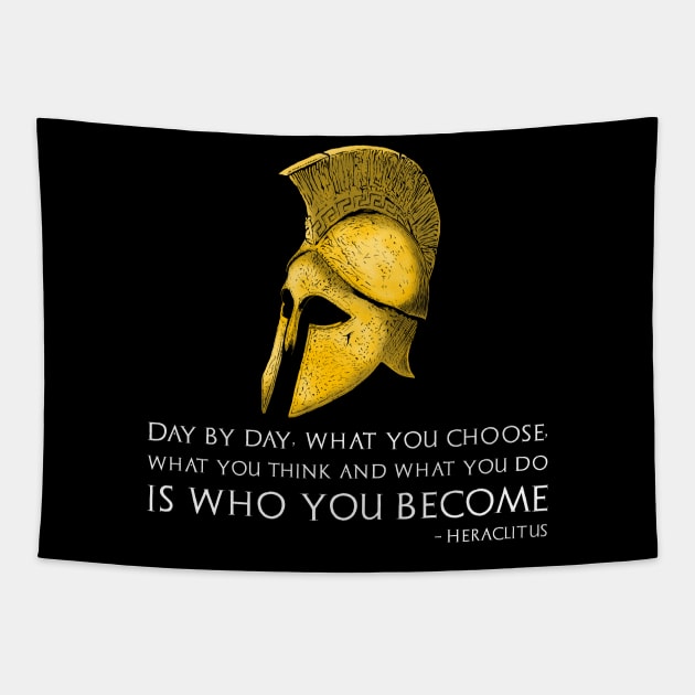 Classical Greek Philosophy Heraclitus Quote Motivational Tapestry by Styr Designs