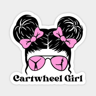 Messy Bun Cartwheel Girl Magnet