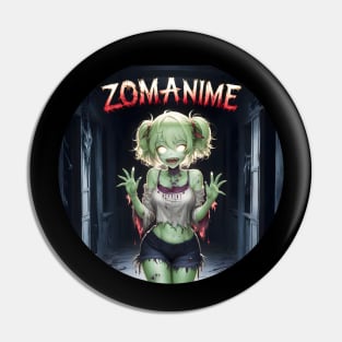 Zombie Anime girl, ZOMANIME cute monster kawaii anime tee Pin