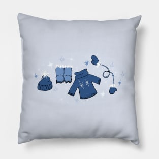 Winter weather snow lover gear cartoon illustration Pillow