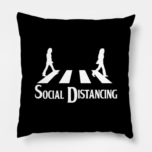 The Beatles Social Distancing - White Version. Pillow by DriXxArt