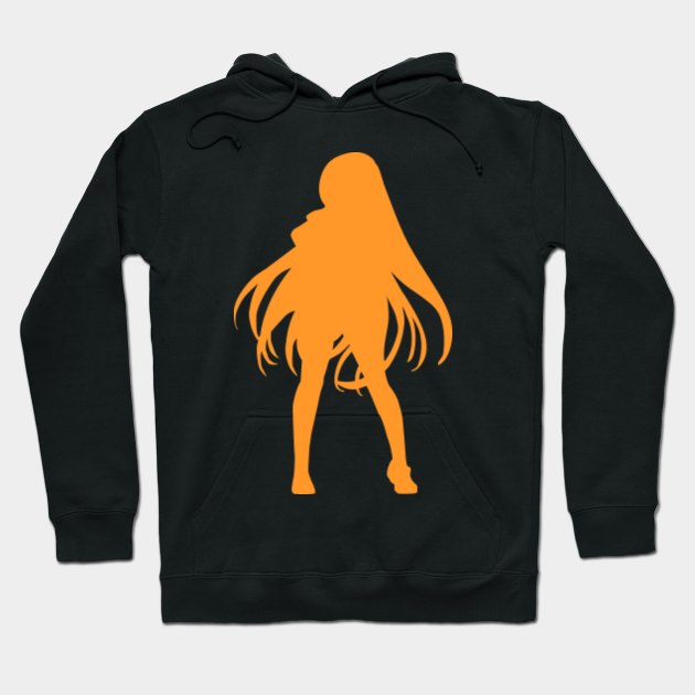 anime girl cool silhouette in orange
