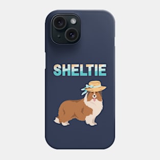 Sheltie Dog in Summer Straw Hat Phone Case