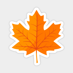 Orange Maple Autumn Leaf Magnet