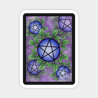 Purple Pentagrams Magnet