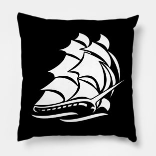 Old Tall Sailing Ship Pillow