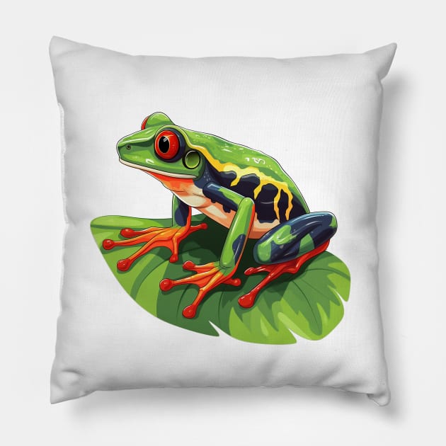 Red Eyed Tree Frog Pillow by zooleisurelife